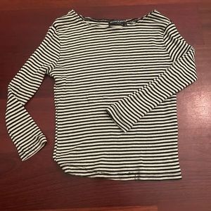 Brandy Melville cropped stripe long sleeve shirt